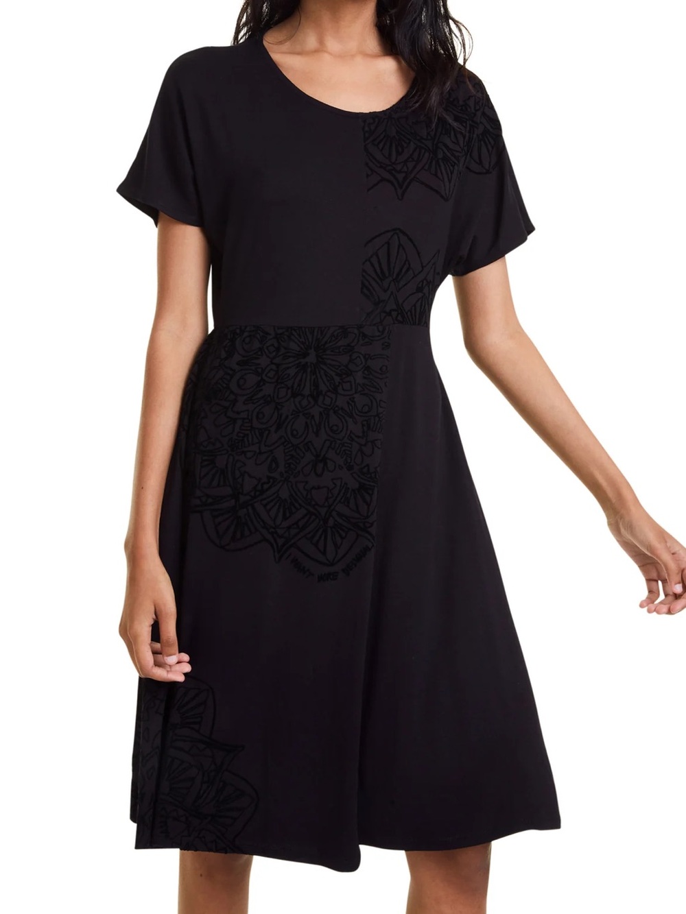 Desigual Klency Jersey Dress in Black Size XL